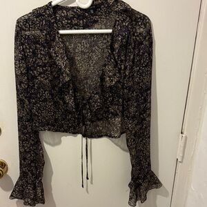 Floral Sheer Black and purple going out top